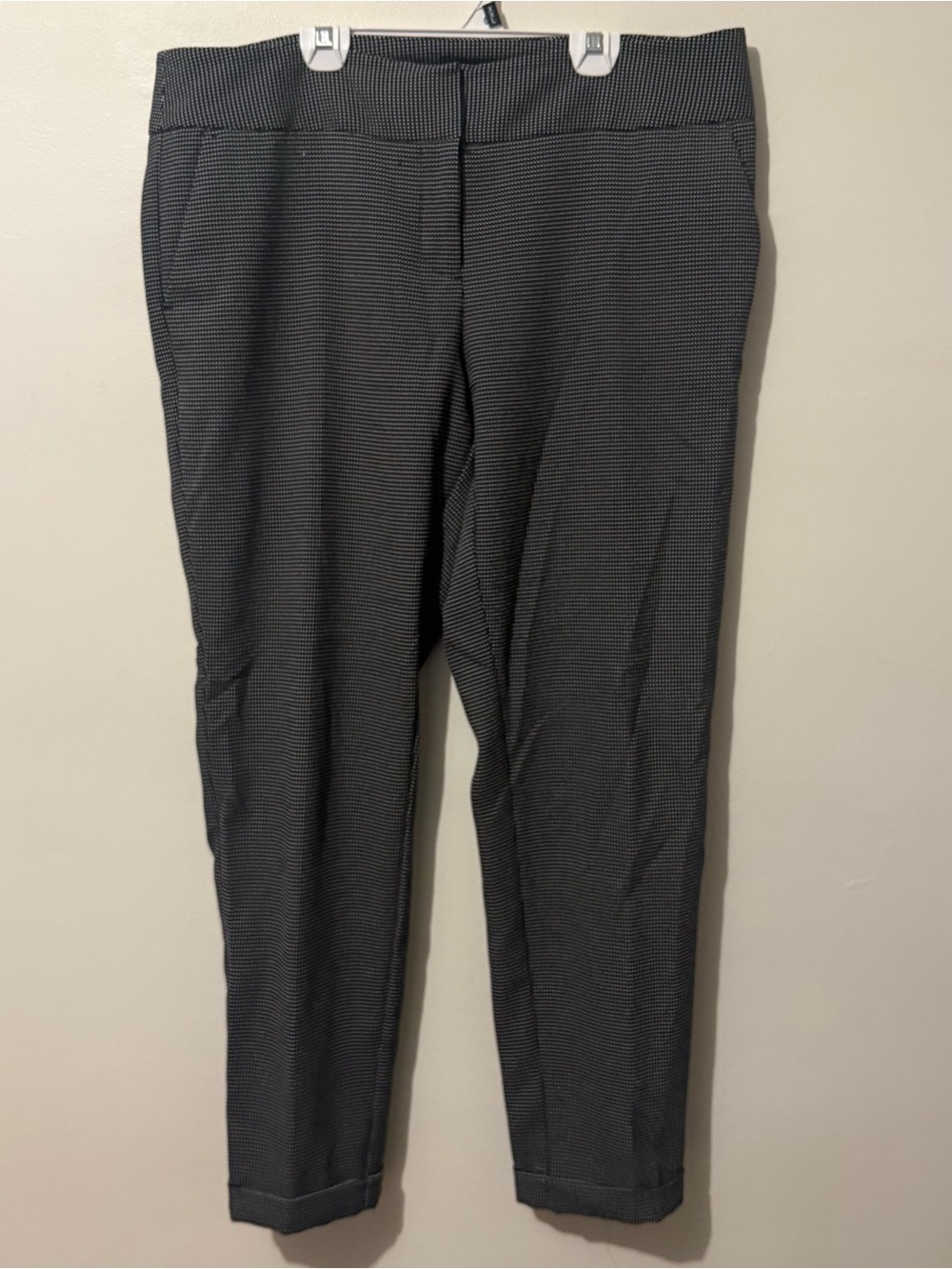 Worthington Women's Modern Fit Dress Pants Black With White Dots Size 14 EUC